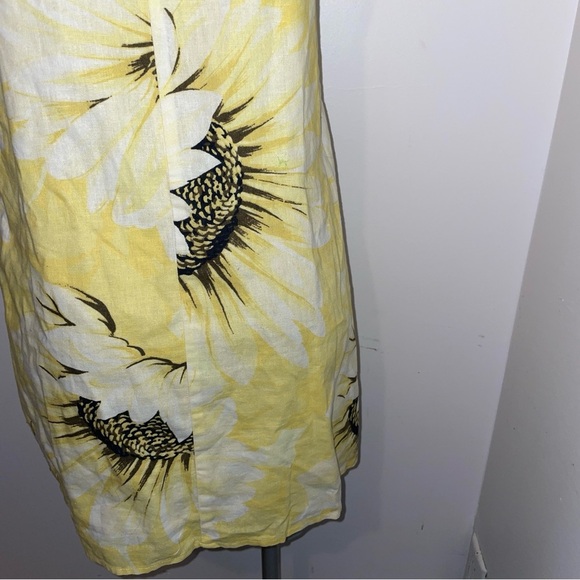H and M mini shift dress spaghetti strap linen blend sunflower yellow size small - Picture 6 of 10